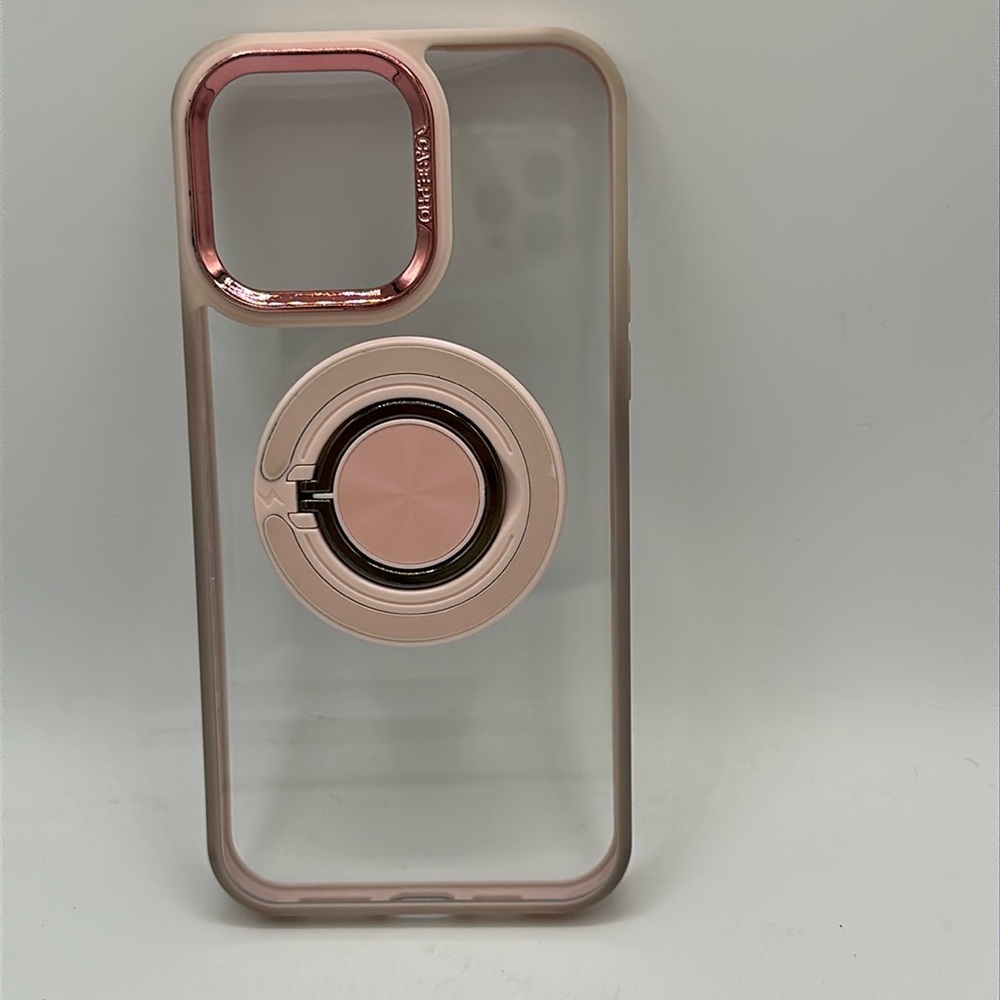 iPhone 14 Pro Max clear and pink MagSafe phone case